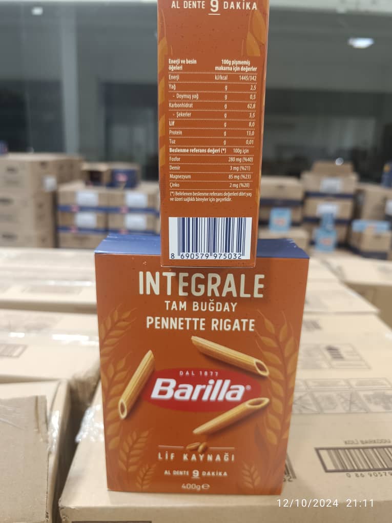 باریلا تمام گندم (Pennette rigate)400گرم