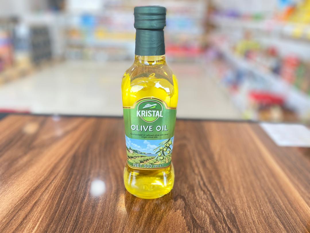 روغن زیتون کریستال نیم لیتری شیشه ای (وارداتی )