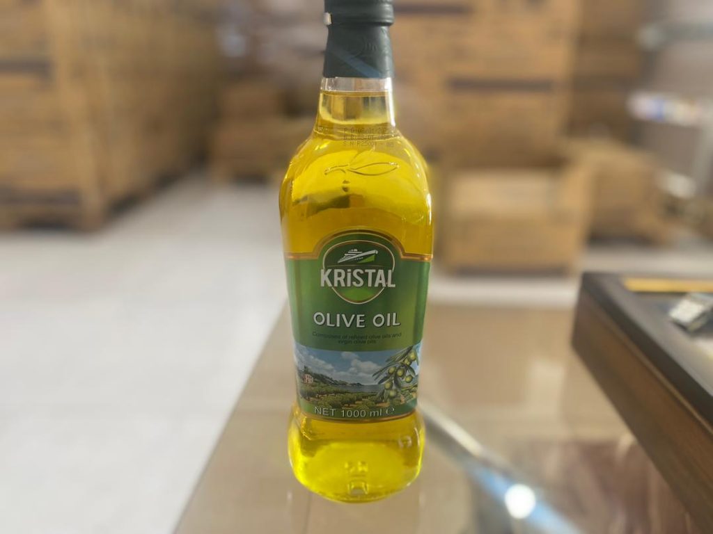 روغن زیتون کریستال 1لیتری شیشه ای (وارداتی )